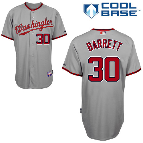 Aaron Barrett #30 MLB Jersey-Washington Nationals Men's Authentic Road Gray Cool Base Baseball Jersey
